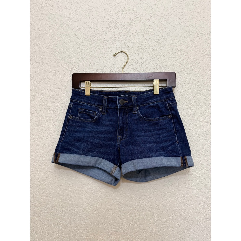 Aeropostale Low Rise Midi Denim Cuffed Shorts, Size 2